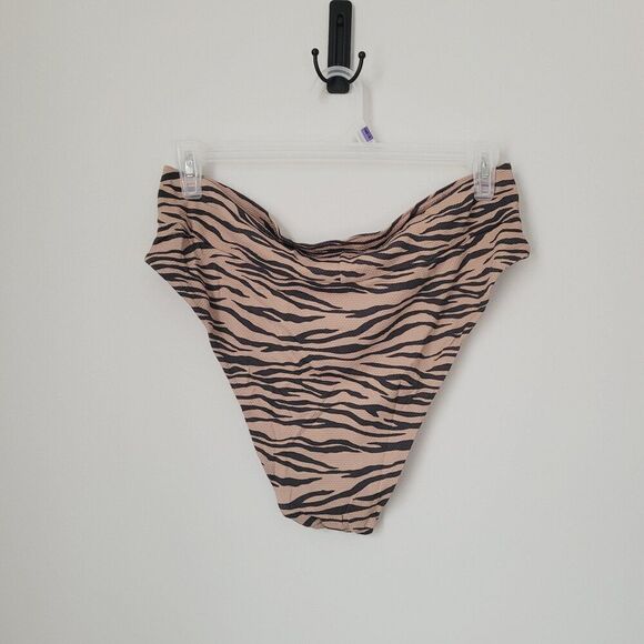 Aerie High Cut Cheeky Tan & Black Zebra Bikini Bottoms Size XXL - Picture 4 of 4